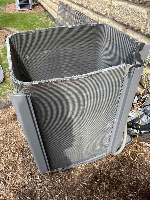 Completed comprehensive BFMA tune-up service on 6-year-old residential air conditioning system. Performed thorough inspection of outdoor condenser unit, including examination of coil fins, refrigerant lines, electrical connections, and overall unit condition. Inspected indoor air handler components, including blower motor assembly, electrical wiring, and ductwork connections, noting normal dirt accumulation consistent with system age. All components found to be in functional operating condition with no immediate repairs required.