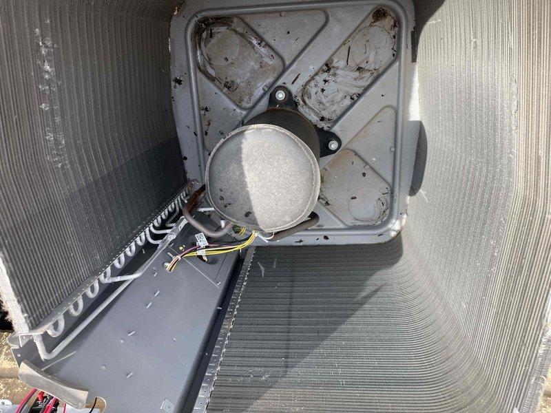 Completed comprehensive BFMA tune-up service on 6-year-old residential air conditioning system. Performed thorough inspection of outdoor condenser unit, including examination of coil fins, refrigerant lines, electrical connections, and overall unit condition. Inspected indoor air handler components, including blower motor assembly, electrical wiring, and ductwork connections, noting normal dirt accumulation consistent with system age. All components found to be in functional operating condition with no immediate repairs required.