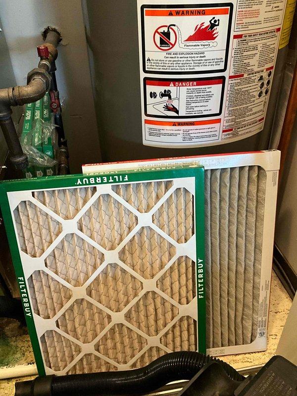 Completed comprehensive BFMA tune-up service on 4-year-old residential HVAC system and water heater unit. Performed full inspection and maintenance on Rheem Classic water heater, verifying proper operation of gas connections, copper supply lines, brass valves, and TPR valve functionality. Inspected and serviced air conditioning system, replaced HVAC air filters with new Filterbuy pleated filters, checked refrigerant levels, and verified proper airflow through the system. All equipment operating within manufacturer specifications with no issues identified.