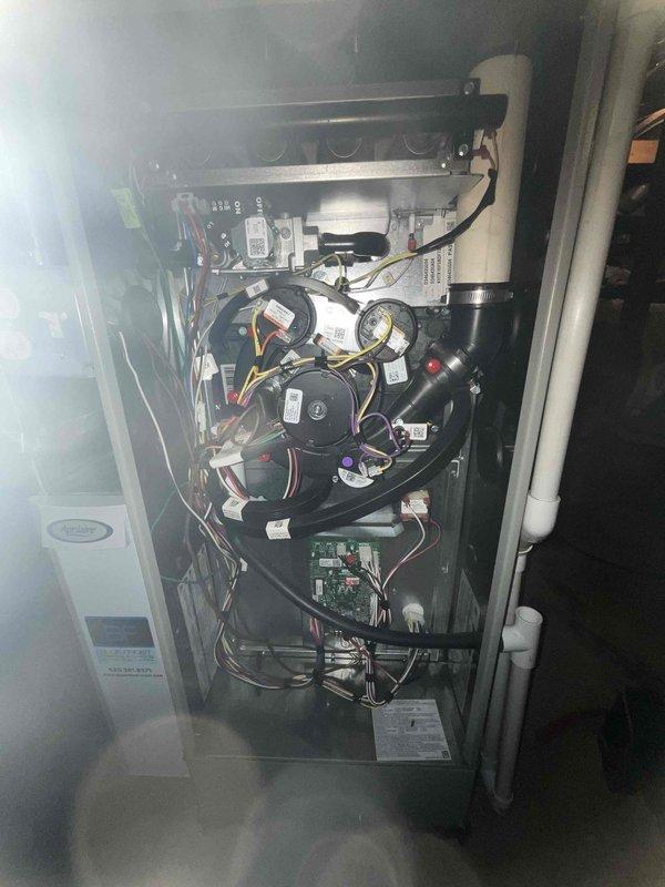 Completed comprehensive BFMA tune-up service on a 3-year-old residential HVAC system including both outdoor condensing unit and indoor air handler. Performed full system inspection, cleaned condenser coils, checked refrigerant pressures, tested blower motor operation, verified electrical connections, and inspected all mechanical components for proper operation. System is operating within manufacturer specifications and ready for continued service.