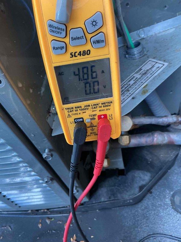 Completed comprehensive BFMA tune-up service on residential air conditioning system over 3 years old during afternoon appointment window. Performed standard maintenance protocol including inspection of outdoor condenser unit, cleared debris and organic matter from equipment base and surrounding area, and conducted electrical diagnostics using digital multimeter to verify proper voltage and amperage readings on system components. Unit tested and confirmed operational within manufacturer specifications.