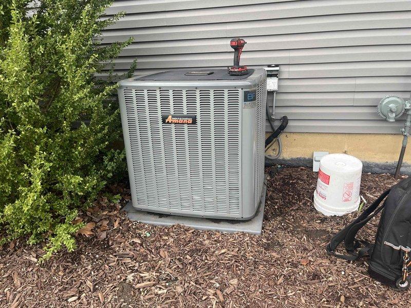 Completed comprehensive air conditioning tune-up on 4-year-old Amana condenser unit. Performed standard maintenance protocol including inspection of condenser coil fins, electrical connections at disconnect box, and refrigerant system components. All components found operating within normal parameters, unit tested and confirmed functioning properly for continued cooling season operation.