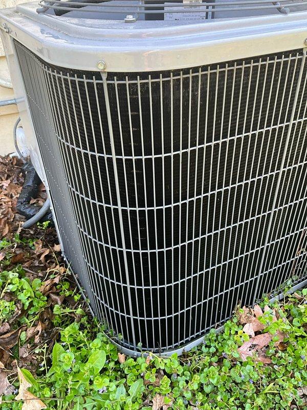 Completed comprehensive BFMA tune-up on 23-year-old outdoor HVAC condenser unit, including full system inspection, cleaning of coils and fins, refrigerant line check, and operational testing to ensure optimal performance. Unit is functioning properly with all components operating within normal parameters. Additionally inspected chimney liner per customer request and will provide separate estimate for replacement, as liner has not been serviced in approximately 20 years.