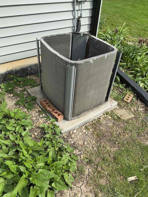 Completed comprehensive BFMA preventive maintenance tune-up on residential air conditioning system. Performed full system inspection of outdoor condenser unit, verified electrical connections at disconnect box, checked refrigerant levels, cleaned condenser coils, and tested operational performance to ensure optimal cooling efficiency for the upcoming season.