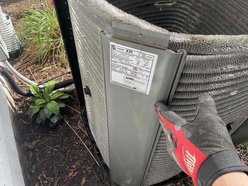 Completed comprehensive BFMA tune-up service on 35-year-old air conditioning system. Performed standard maintenance protocol including inspection of outdoor condenser unit, verified condenser coil condition, and replaced indoor air filter. System operational and ready for continued service under recurring maintenance agreement.