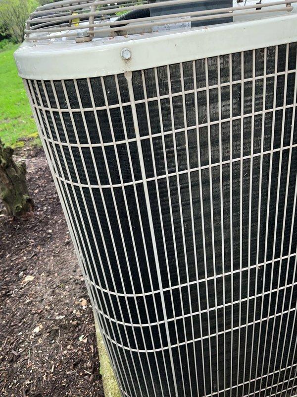 Completed comprehensive BFMA air conditioning tune-up service including full system inspection and maintenance. Replaced 16x25x4 Ultimate 9600 allergen-rated air filter to ensure optimal airflow and indoor air quality. Inspected outdoor condenser unit with cylindrical protective grille, verified proper operation of heat exchange components, confirmed unit structural integrity and functionality, and ensured system is operating within manufacturer specifications for the cooling season.