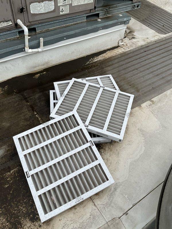 Completed comprehensive BFMA preventive maintenance tune-up on four rooftop units, including full system inspection, operational testing, and filter replacement on all units. All RTUs, including the York unit, were serviced per BFMA standards with filters changed to ensure optimal airflow and system efficiency. Systems are operating within normal parameters with no deficiencies noted at time of service.