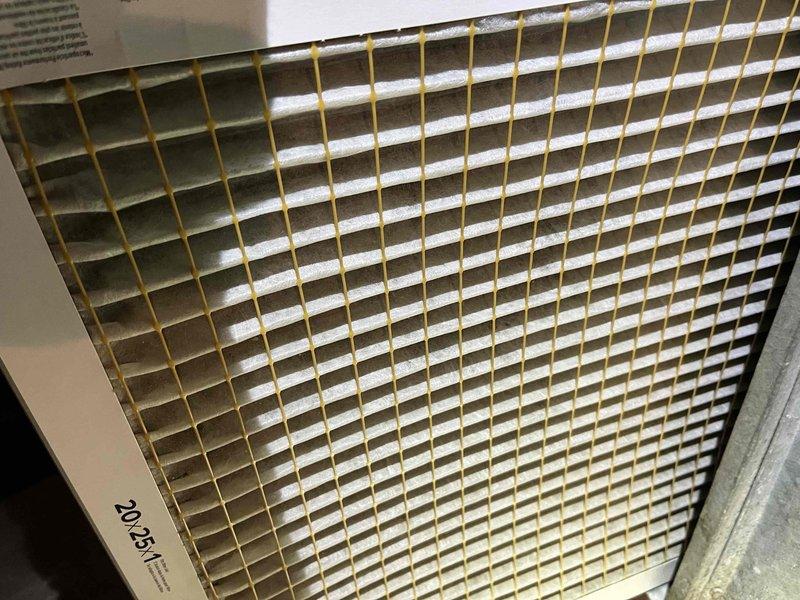 Completed comprehensive BFMA tune-up service on 10-year-old Trane outdoor condensing unit. Performed full system inspection, replaced 20x25 air filter showing moderate dust accumulation, cleared vegetation and debris from around condenser unit to ensure proper airflow, and verified all system components operating within manufacturer specifications.