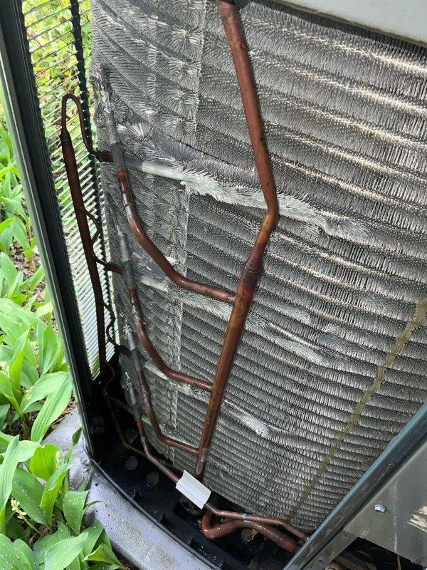 Completed comprehensive BFMA tune-up service on 25+ year old air conditioning system during afternoon appointment window. Performed standard preventive maintenance protocol including air filter replacement, condenser coil inspection, and refrigerant line assessment. Unit operational upon completion with all components functioning within normal parameters for equipment of this age.