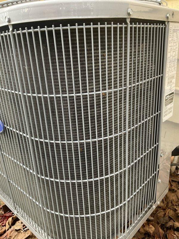Completed comprehensive BFMA tune-up service on two 10-year-old air conditioning systems, including full system inspection, performance testing, and preventive maintenance procedures. Performed semi-annual air cleaner filter change service on both units, inspecting condenser coils, verifying proper airflow through protective grilles, and confirming all exterior components and housing integrity. Both AC units are operating within normal parameters with all protective components intact and heat exchanger coils in serviceable condition.