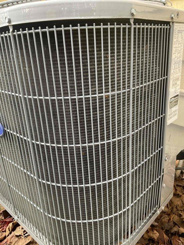 Completed comprehensive BFMA tune-up service on two 10-year-old air conditioning systems, including full system inspection, performance testing, and preventive maintenance procedures. Performed semi-annual air cleaner filter change service on both units, inspecting condenser coils, verifying proper airflow through protective grilles, and confirming all exterior components and housing integrity. Both AC units are operating within normal parameters with all protective components intact and heat exchanger coils in serviceable condition.
