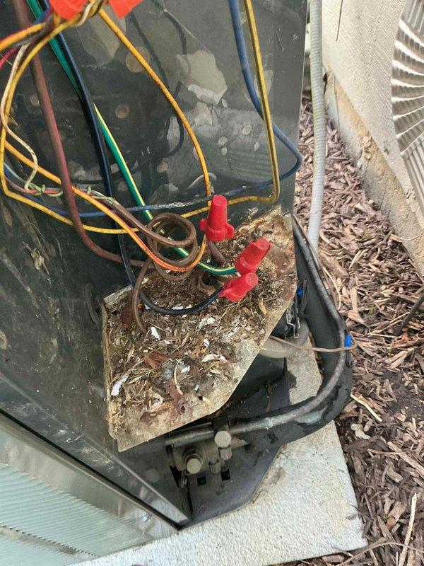 Completed comprehensive BFMA tune-up on 7-year-old air conditioning system, including full inspection of outdoor condensing unit and electrical components. Inspected contactor, capacitor, and all electrical connections; noted significant corrosion on exterior mounting bracket and base components requiring monitoring for future replacement. All system components tested and operational; unit running within normal parameters upon completion of preventative maintenance service.