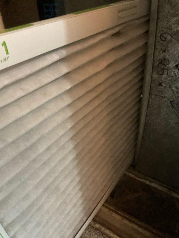 Completed comprehensive BFMA tune-up service on an 11+ year old air conditioning system during afternoon appointment window. Performed standard maintenance procedures including system inspection, operational testing, and replaced air filter with new pleated media filter to ensure optimal airflow and system efficiency.