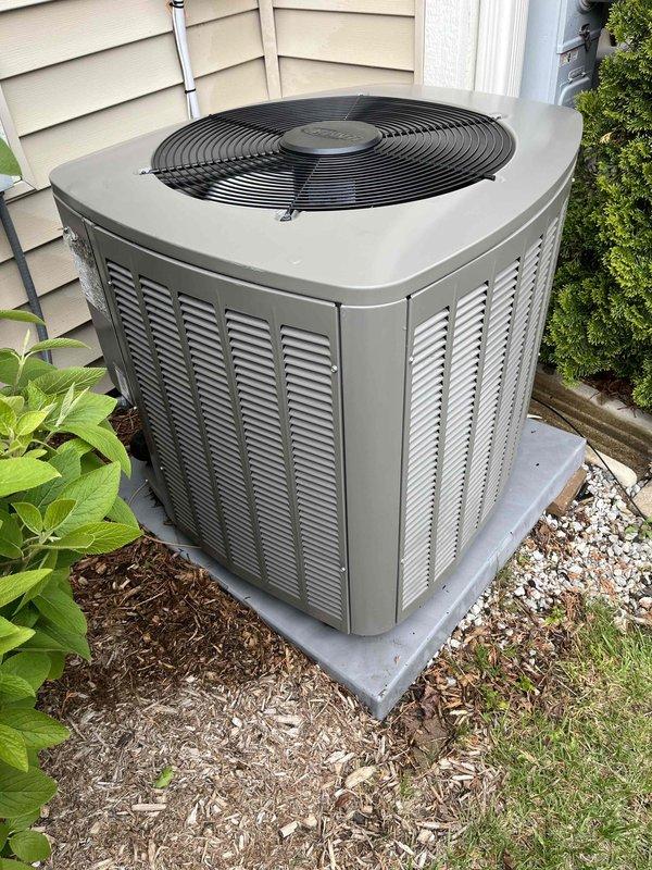 Completed comprehensive BFMA tune-up service on a one-year-old residential air conditioning system. Performed full system inspection of outdoor condensing unit, verified proper operation of condenser fan and compressor, checked refrigerant levels, and inspected electrical connections. Evaluated and documented condition of air filter showing moderate dust accumulation, confirmed adequate airflow through pleated media, and ensured proper system performance for optimal cooling efficiency.
