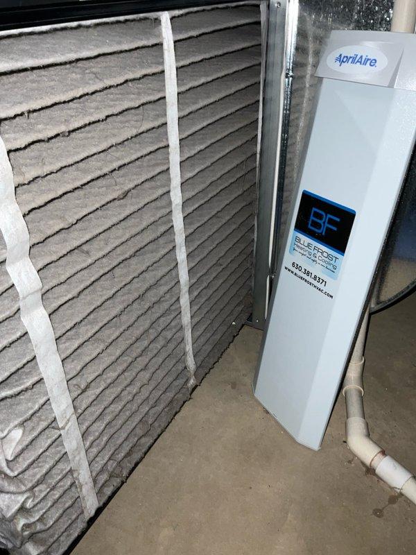 Completed comprehensive BFMA tune-up service on residential HVAC system consisting of one 16+ year old air conditioning unit and one 5-month old Lennox furnace with AprilAire humidifier integration. Performed standard maintenance procedures including filter inspection, system operation verification, electrical connection checks, condensate drain line assessment, and thermostat calibration on both heating and cooling equipment. All components found operating within manufacturer specifications with no immediate repairs required at time of service.