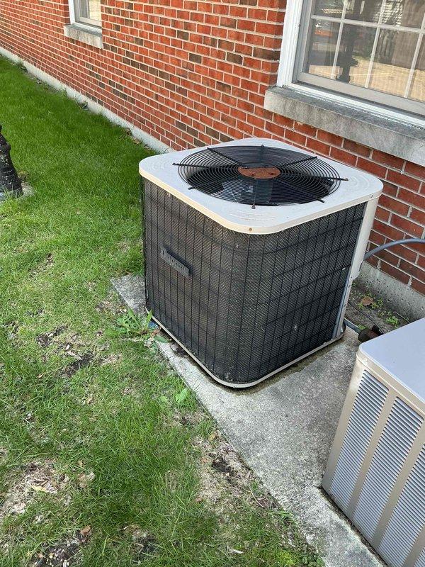 Responded to service call for non-operational outdoor condensing unit. Diagnosed failed condenser fan motor preventing proper heat rejection and system operation. Replaced defective condenser fan motor with new OEM component, restored unit to full operational status, and verified proper airflow and system performance upon completion.