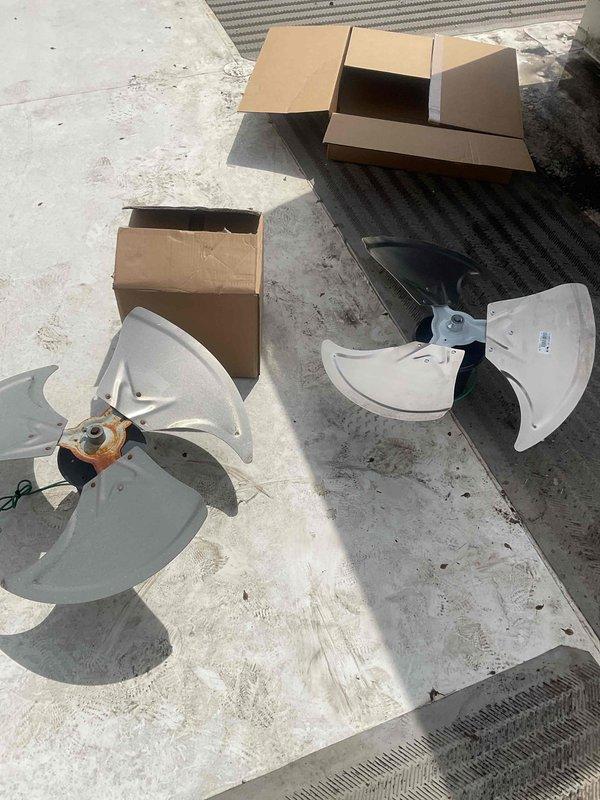 Replaced failed condenser fan motor, blade assembly, and contactor on rooftop unit RTU2E. All replacement parts were available on service vehicle, allowing for immediate repair and restoration of unit operation.