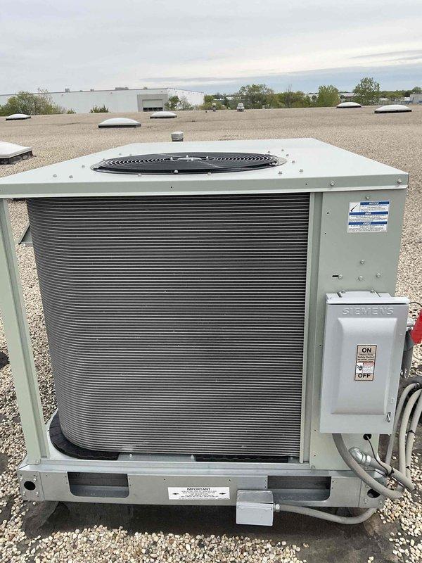 Completed scheduled BFMA preventive maintenance tune-up on three rooftop units at commercial facility. Performed comprehensive inspection and service on all RTU systems including Trane and Siemens equipment, verified operational status of compressors, condensers, and electrical disconnects, checked refrigerant levels, inspected condenser coils and fan assemblies, tested all safety controls and electrical connections, and documented equipment conditions with photographic records. All units found to be in proper working order with no immediate repairs required.