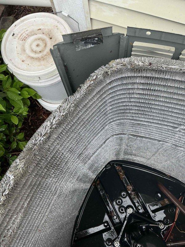 Completed comprehensive BFMA tune-up on 8-year-old outdoor condensing unit. Condenser coils were heavily clogged with substantial accumulation of dust, debris, and fibrous material that significantly restricted airflow and reduced heat transfer efficiency. Thoroughly cleaned and degreased evaporator coils, removed dense buildup from fins, and restored proper airflow through the unit. Inspected refrigerant lines, electrical connections, and all mechanical components for proper operation and wear.