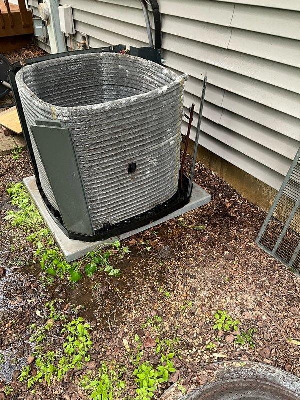 Completed comprehensive BFMA tune-up service on Trane air conditioning system with approximately 10 years of operation. Performed standard preventive maintenance protocol including inspection of condenser unit, verification of electrical connections and conduit integrity, assessment of refrigerant lines, and evaluation of overall system operation. Unit exterior and surrounding area inspected, with equipment found to be properly positioned on concrete pad and operational; coordinated arrival time and communication preferences with property occupant prior to service visit.