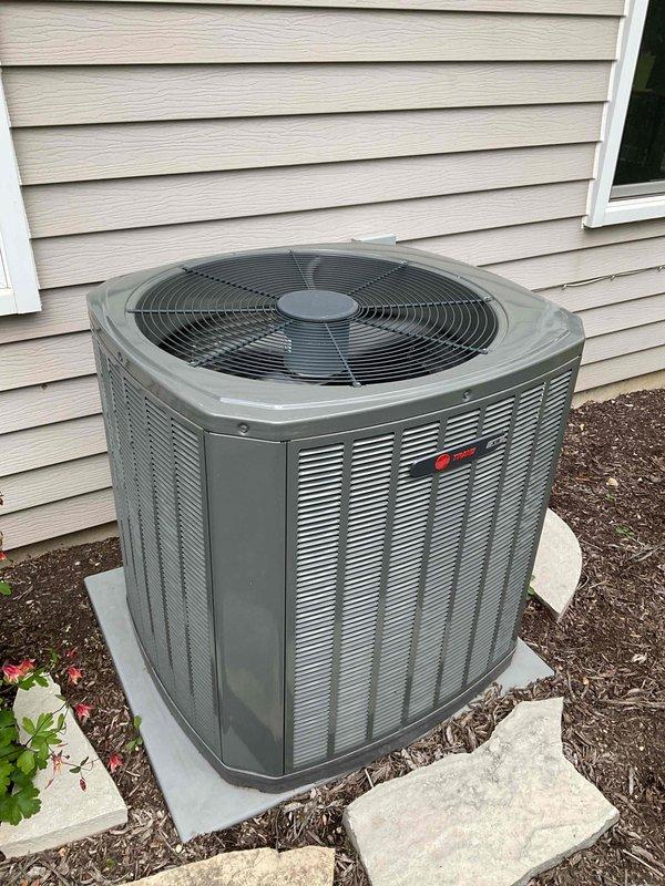 Completed comprehensive BFMA tune-up service on a 9+ year old Trane air conditioning system. Performed standard maintenance protocol including inspection of condenser unit, cleaning of exterior coils and fins, verification of refrigerant levels, electrical connection testing, and operational assessment of all components. Unit showed normal wear consistent with age but is functioning within manufacturer specifications; no immediate repairs required at this time.