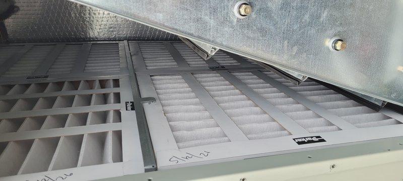 Responded to a commercial HVAC service call for a rooftop unit requiring filter replacement and economizer actuator repair. Replaced the failed economizer actuator that was preventing proper outdoor air control and installed new pleated air filters in the air handling section. Parts and filters were staged at headquarters prior to arrival. Unit tested and verified operational upon completion.