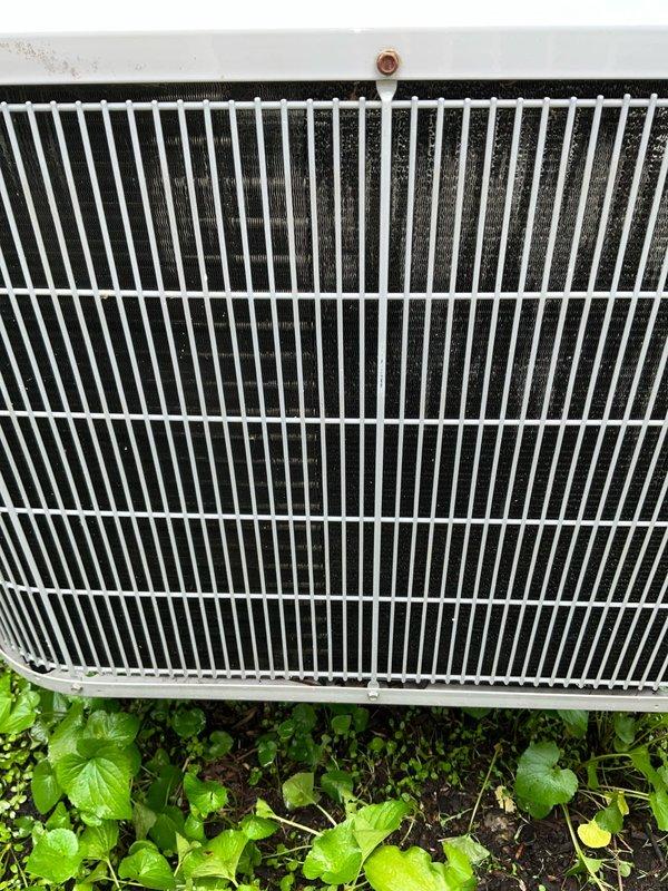Completed comprehensive BFMA preventive maintenance tune-up on three air conditioning systems, including thorough inspection of outdoor condenser units, coil cleaning, electrical connection verification, and refrigerant level assessment. Performed semi-annual filter changes on all three units, replacing filters to maintain optimal airflow and system efficiency. All equipment found to be operating within normal parameters with condenser units showing good condition and proper ventilation clearance in outdoor installation areas.