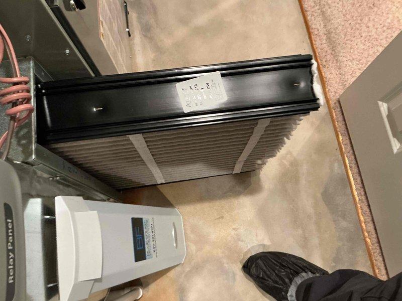 Completed comprehensive BFMA tune-up service on residential HVAC system including two air conditioning units and dehumidifier equipment, all over four years old. Performed standard maintenance procedures on outdoor condensing unit and indoor air handler components, inspecting electrical connections, refrigerant levels, and air filtration systems. All equipment operational and functioning within manufacturer specifications upon completion.
