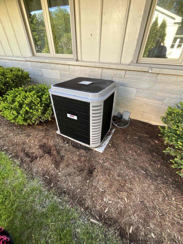 Completed comprehensive BFMA tune-up service on a 7-year-old residential air conditioning system. Performed standard maintenance procedures on the outdoor condenser unit, including inspection of electrical components, refrigerant levels, and overall system operation. Inspected condensate drainage system and noted existing float mechanism with corrosion on metal components, though system remained functional at time of service.