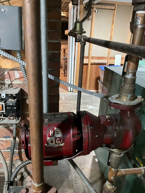Responded to no-heat call where boiler was attempting to start but shutting down after approximately three seconds with audible buzzing, cycling repeatedly until manually disabled at thermostat. Customer reported issue began following recent electrical panel replacement. Inspected boiler system and circulator pump assembly, checked electrical connections and control circuit operation. Diagnosed and resolved starting issue, verified proper system operation and flame ignition sequence, confirmed circulator pump function and water flow through heating system.