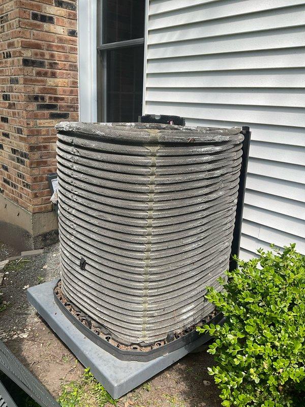 Completed comprehensive BFMA tune-up on residential air conditioning system aged 4+ years. Performed standard maintenance procedures including inspection of outdoor condenser unit, which showed moderate accumulation of debris and dirt on coils and top surface requiring cleaning attention. Evaluated indoor air filtration system with multiple pleated filters in air handling unit, confirming proper installation and assessing filter condition for optimal airflow and system efficiency.