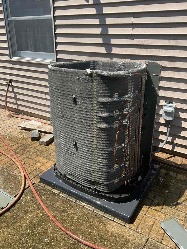 Completed comprehensive BFMA tune-up service on residential Trane outdoor condensing unit. Performed standard preventive maintenance protocol including system inspection, coil cleaning, electrical connection verification, refrigerant line assessment, and operational testing. Unit found in good working condition with proper clearances maintained; all components functioning within manufacturer specifications upon completion of service.