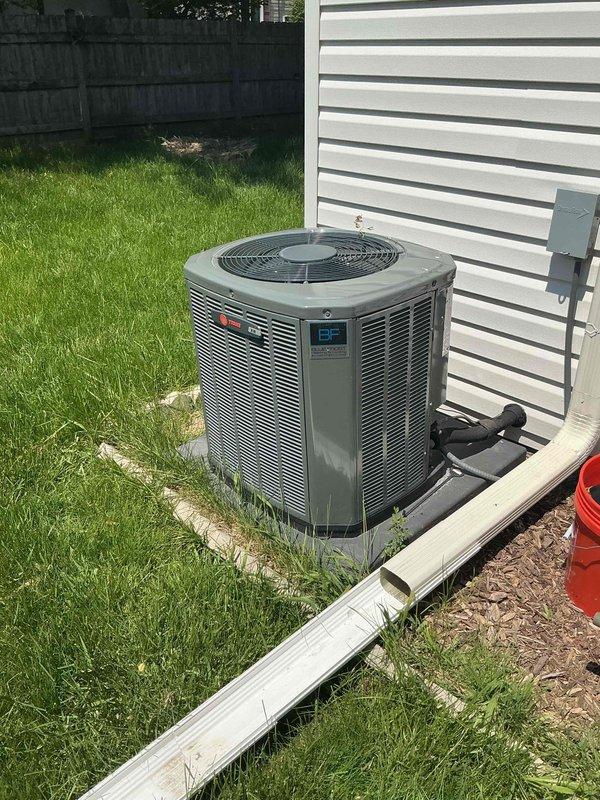 Completed comprehensive BFMA tune-up on residential Trane air conditioning system aged 3+ years. Performed standard maintenance protocol including inspection of condenser unit, verification of electrical connections at disconnect box, cleaning of condenser coils, and operational testing of all components. Unit operating within normal parameters upon completion with all safety checks verified.