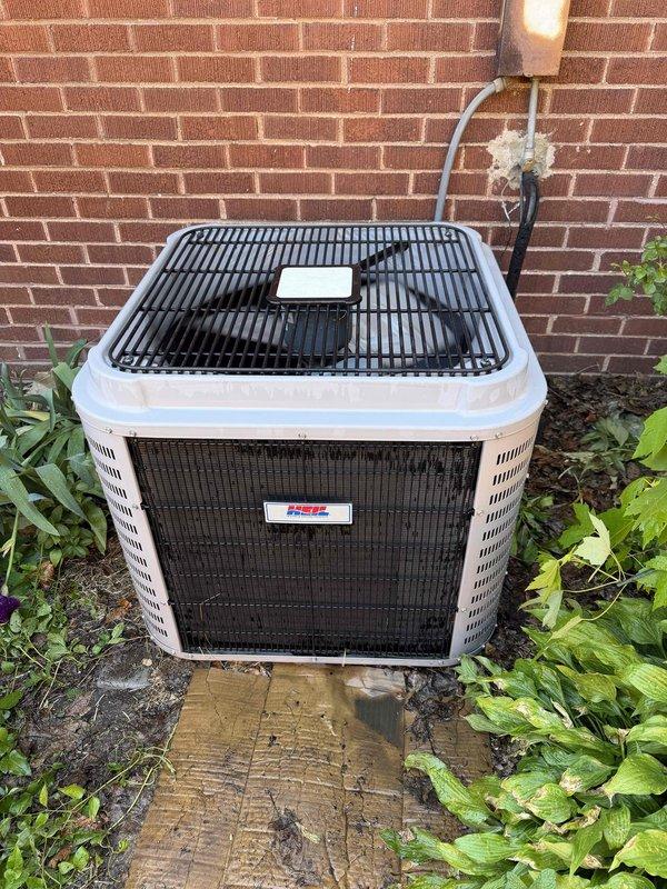 Completed comprehensive BFMA tune-up service on a 13-year-old residential air conditioning system. Performed full system inspection of outdoor condensing unit, including evaluation of electrical components, refrigerant lines, and overall equipment condition. Unit was found to be operating within normal parameters with proper airflow through condenser coil and protective grille intact.