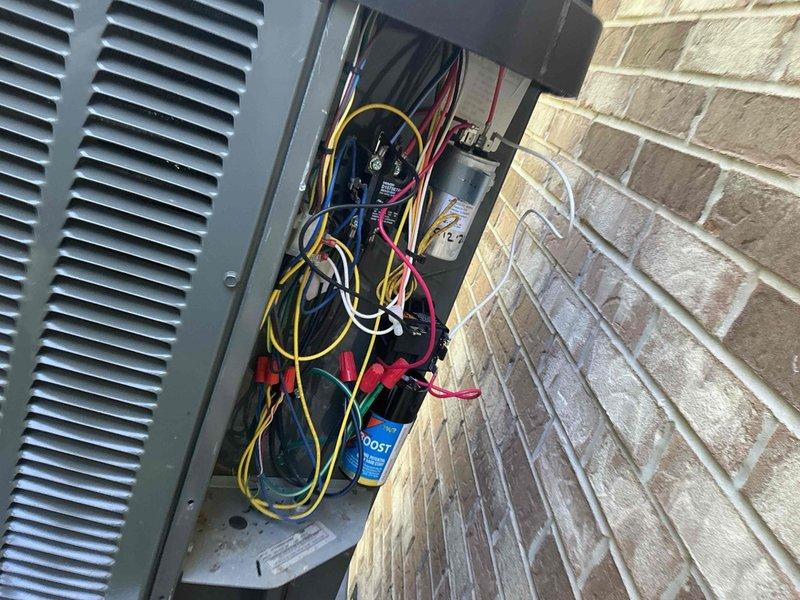 Replaced dual run capacitors on multiple air conditioning units covered under manufacturer's warranty and installed hard start kits to improve compressor performance and longevity. Verified proper electrical readings using clamp meter, confirming amperage draw within manufacturer specifications, and tested system operation to ensure all components functioning correctly post-installation.