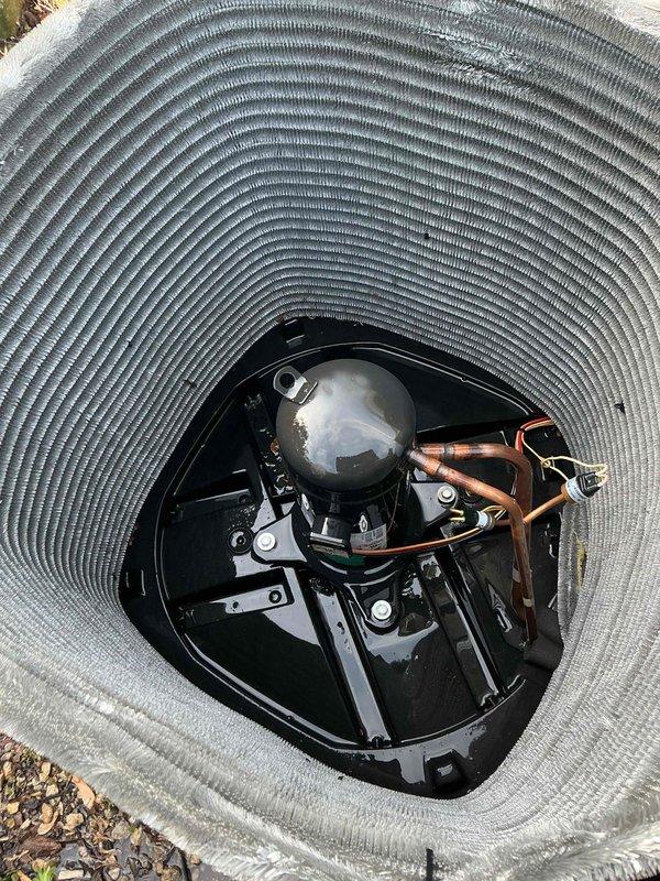 Completed comprehensive BFMA preventive maintenance service on residential air conditioning system and water heater. Performed full AC tune-up including inspection of outdoor condenser unit, verified proper operation of compressor and fan motor, checked refrigerant lines for leaks and proper insulation, cleaned condenser coils, and confirmed adequate airflow through unit louvers. Inspected electrical connections, tested capacitor values, and verified proper amp draw on all components. Changed air filter, checked thermostat operation and calibration, and measured temperature differential across evaporator coil. Evaluated condensate drain line for proper flow and cleared any blockages. Performed complete water heater maintenance including flushing sediment from tank, testing temperature and pressure relief valve operation, inspecting anode rod condition, checking burner assembly and flame pattern, verifying proper venting, and testing thermostat accuracy. Documented equipment nameplate i