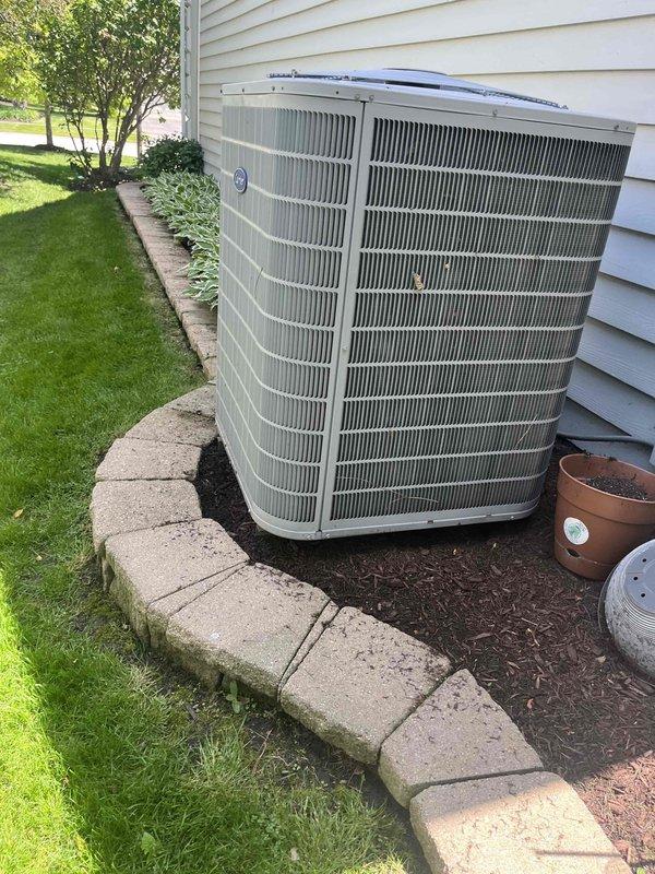 Completed comprehensive BFMA tune-up service on two outdoor air conditioning condenser units, both approximately 15+ years old. Performed standard maintenance protocol including inspection of heat exchanger coils, condenser fins, and protective grilles, which were found to be in clean and functional condition with no visible debris accumulation or deterioration. All exterior components and housing were inspected and confirmed to be operating within normal parameters.