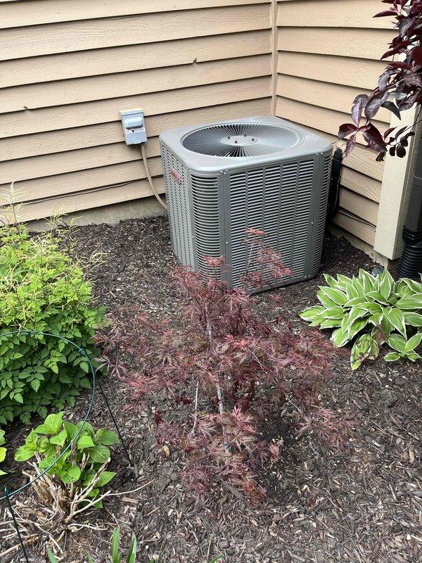 Completed comprehensive BFMA tune-up service on a 6+ year old air conditioning system. Performed standard maintenance procedures including inspection of outdoor condenser unit, cleaning of components, verification of proper airflow through mesh filter assembly, and operational testing of all system functions. Unit was found in good working condition with all components operating within normal parameters.