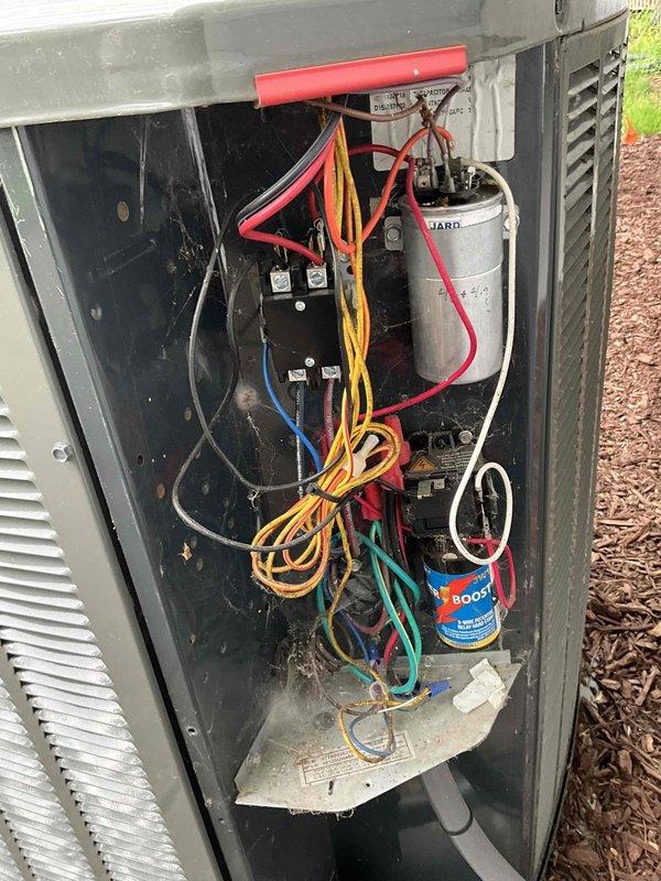 Completed comprehensive BFMA tune-up service on 7+ year old HVAC system including full air conditioning maintenance and filter replacement. Inspected and serviced indoor furnace unit in basement mechanical room, verified proper operation of all components, and replaced air filter. Performed outdoor condenser unit maintenance including electrical connection inspection, capacitor testing, refrigerant level verification, and thorough cleaning of coils and components to ensure optimal system performance for the cooling season.