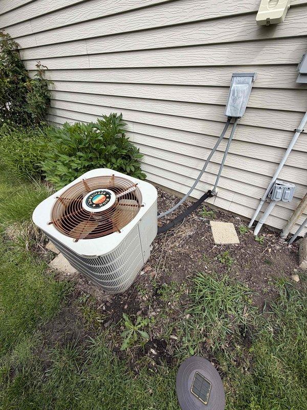 Conducted comprehensive sales estimate for outdoor condensing unit replacement due to incompatibility with recently installed furnace and evaporator coil system. Evaluated existing outdoor condenser unit with cylindrical housing and assessed electrical panel configuration including Square D circuit breakers to ensure proper compatibility with new equipment specifications. Provided replacement recommendations to match the indoor HVAC components installed last year and restore system compatibility for optimal cooling performance.