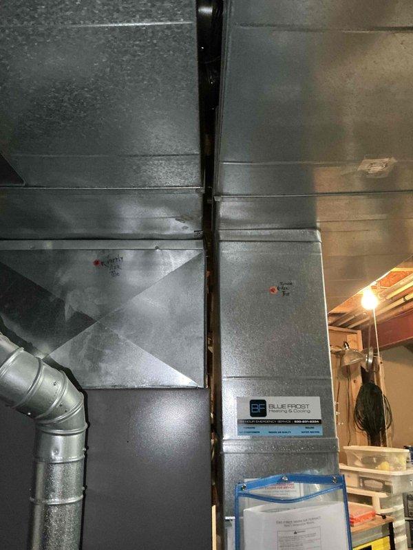 Completed estimate for replacement of residential air conditioning system and evaporator coil. System was found to be low on refrigerant charge by 4 pounds of R-410A, indicating potential leak or system inefficiency requiring full equipment replacement. Assessed existing outdoor condenser unit with associated electrical disconnect and indoor air handler with ductwork connections to provide comprehensive equipment sizing and replacement recommendations for optimal home comfort and efficiency.