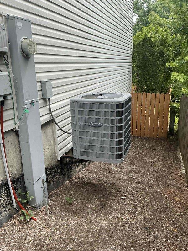 Completed estimate for replacement of residential air conditioning system and evaporator coil. System was found to be low on refrigerant charge by 4 pounds of R-410A, indicating potential leak or system inefficiency requiring full equipment replacement. Assessed existing outdoor condenser unit with associated electrical disconnect and indoor air handler with ductwork connections to provide comprehensive equipment sizing and replacement recommendations for optimal home comfort and efficiency.