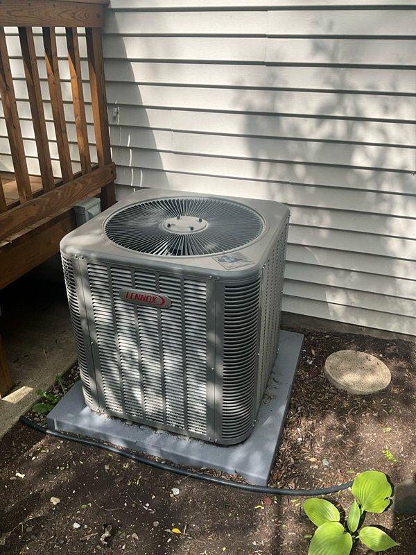 Completed comprehensive BFMA tune-up service on 7-year-old Lennox air conditioning system. Performed full system inspection of outdoor condenser unit and indoor air handler components, verified proper operation of all mechanical and electrical systems, inspected and documented condition of pleated air filtration media within filter rack assembly, confirmed adequate airflow through evaporator coil, and ensured unit is operating within manufacturer specifications for the cooling season.