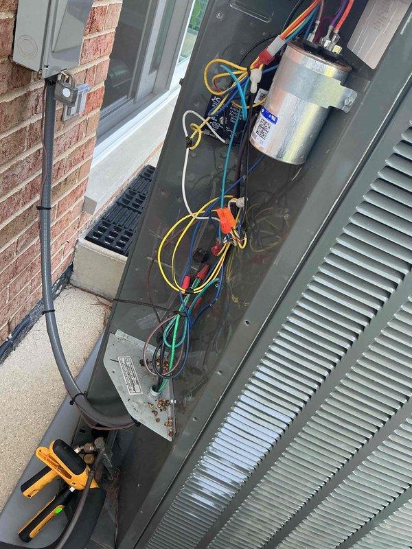 Completed comprehensive BFMA tune-up service on 4-year-old HVAC system, including full air conditioning maintenance and dryer vent cleaning. Performed detailed inspection of outdoor condensing unit, verifying proper capacitor operation and electrical connections, cleaned evaporator coil fins to remove dust and debris buildup, checked refrigerant lines for proper insulation and connections, and tested all system components for optimal performance. Dryer vent was thoroughly cleaned to remove lint accumulation and ensure proper airflow and safety.