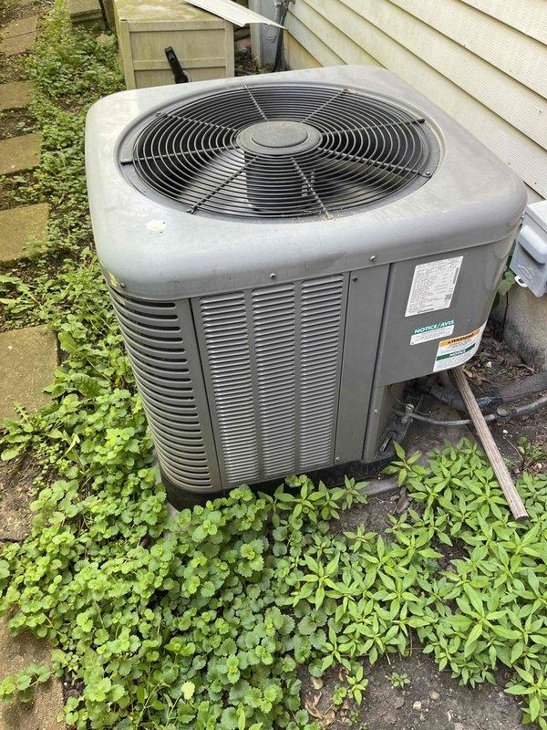 Performed comprehensive BFMA tune-up on 9+ year old residential air conditioning system. Upon inspection, discovered significant frost accumulation on evaporator coils indicating restricted airflow or low refrigerant charge. Completed full system diagnostics, cleaned condenser unit, inspected electrical connections, and addressed airflow issues to restore proper cooling operation.