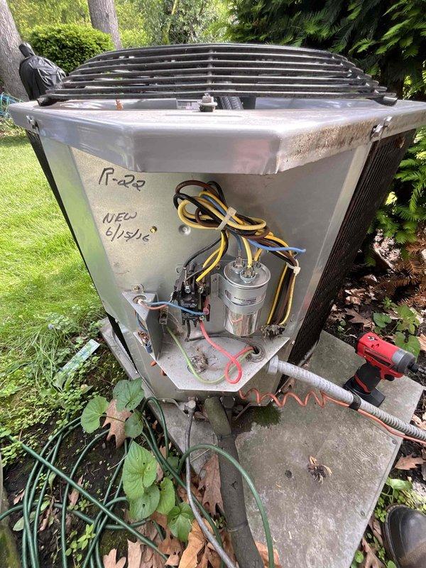 Completed comprehensive BFMA tune-up service on two air conditioning systems, both 6-9 years old. Performed full system inspection including indoor air handler with control board diagnostics, electrical connections verification, and blower assembly examination. Outdoor condenser unit serviced with capacitor testing, contactor inspection, coil cleaning, and refrigerant level assessment. All components found operating within manufacturer specifications and systems returned to optimal performance.
