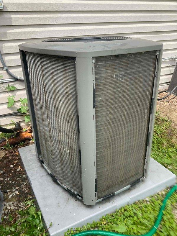 Completed semi-annual BFMA tune-up service on two air conditioning systems. Performed comprehensive maintenance including filter replacement, system inspection, and condenser coil cleaning. Both outdoor condensing units showed significant dirt and debris accumulation on coil fins, which were thoroughly cleaned to restore proper airflow and system efficiency. Verified all electrical connections, refrigerant lines, and mechanical components for proper operation. Both systems tested and confirmed operational upon completion.