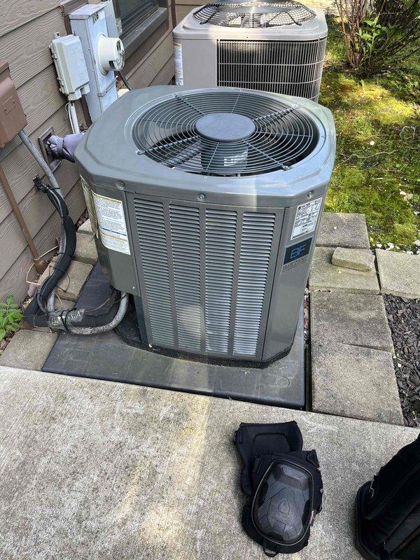 Completed comprehensive air conditioning tune-up on 7-year-old system, including inspection of evaporator coil which showed moderate dust and debris accumulation between fins, and exterior condenser unit evaluation. All components were inspected, cleaned where necessary, and system was verified to be operating within normal parameters.