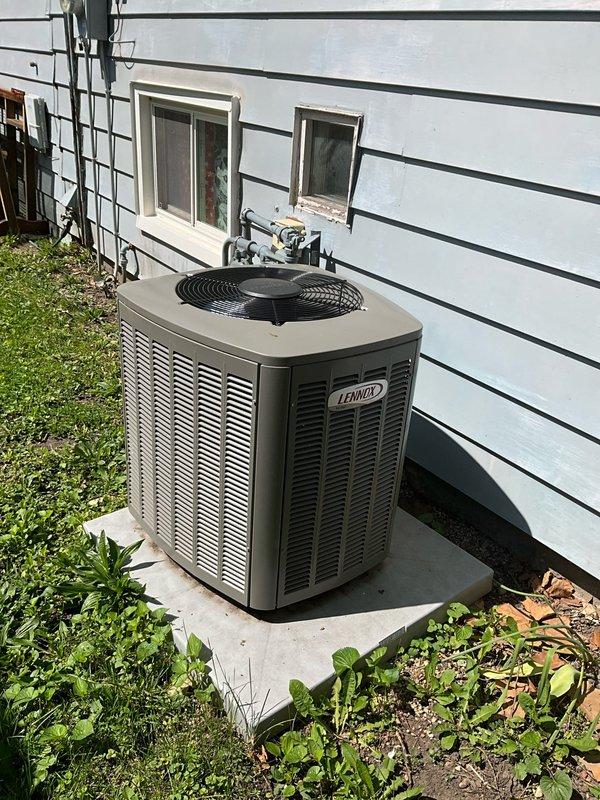 Completed comprehensive BFMA tune-up on 2-year-old Lennox air conditioning system. Performed standard preventive maintenance including inspection of condenser unit, verification of electrical connections, cleaning of condenser coils, and operational testing of all system components. Unit is functioning properly with no issues identified during service visit.