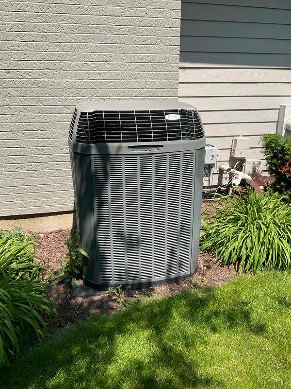 Completed Blue Frost Maintenance Agreement tune-up on residential outdoor condensing unit. Performed comprehensive inspection of condenser coil, fan motor, and compressor operation. Cleaned condenser coil and removed debris from unit exterior and surrounding area. Checked refrigerant pressures and verified proper system operation. Inspected electrical connections and contactors for signs of wear or damage. Unit operating within manufacturer specifications with no issues noted at time of service.